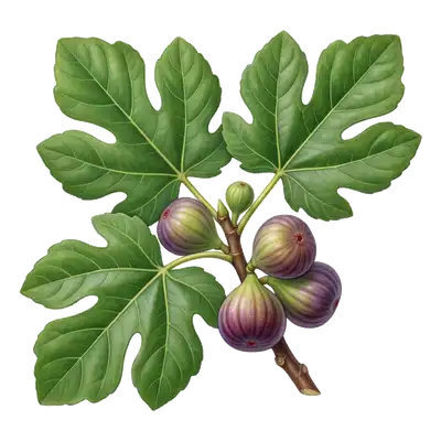 Grosses figues charnues à la peau violette et verte, mûrissant au soleil accrochées aux branches d'un figuier