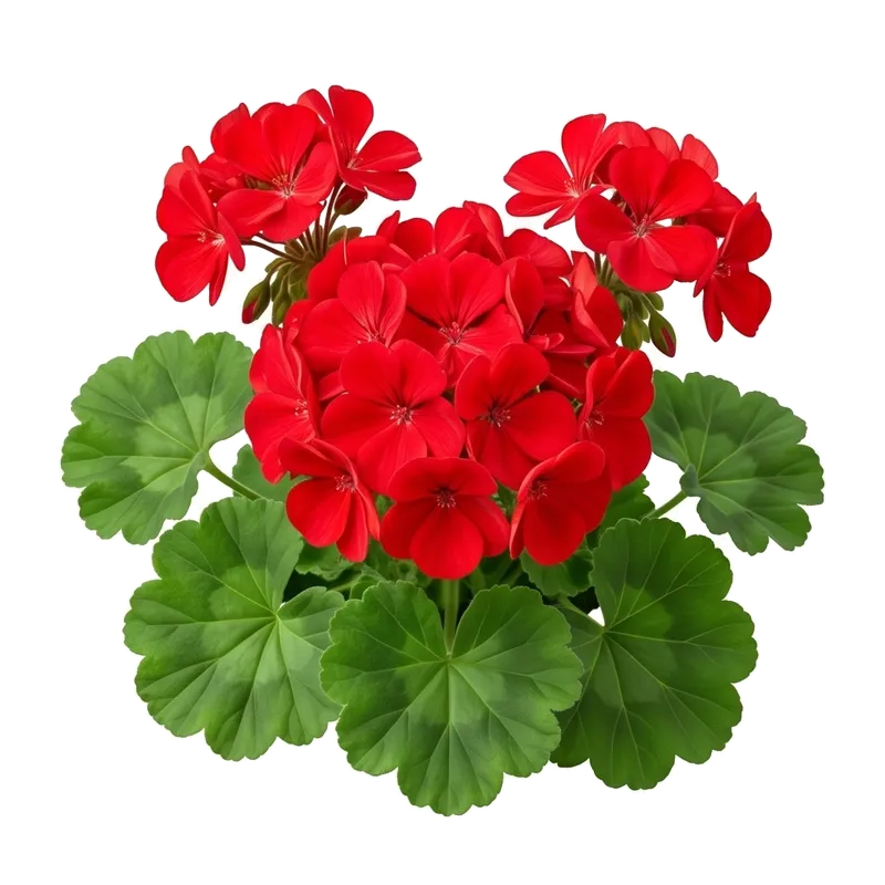 Éclatante potée de géranium zonal de balcon déployant ses lourdes ombelles sphériques de fleurs aux teintes vives sur son feuillage lobé caractéristique