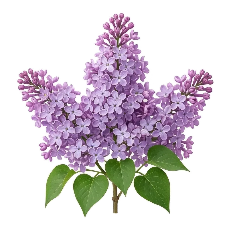 Lourdes et généreuses grappes coniques formées d'une multitude de petites fleurs étoilées d'un doux mauve lilas