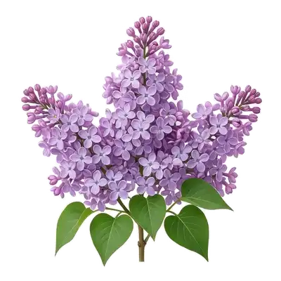 Lourdes et généreuses grappes coniques formées d'une multitude de petites fleurs étoilées d'un doux mauve lilas