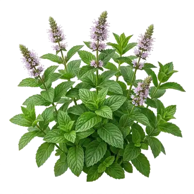 Gros plan sur les feuilles vertes dentées et rafraîchissantes d'un plant dense de menthe poivrée