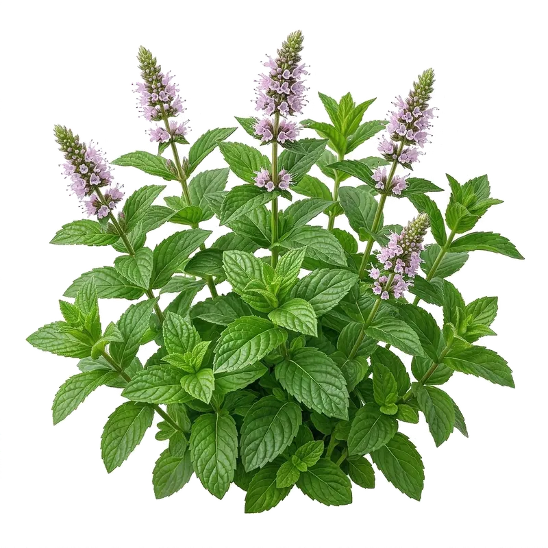 Gros plan sur les feuilles vertes dentées et rafraîchissantes d'un plant dense de menthe poivrée