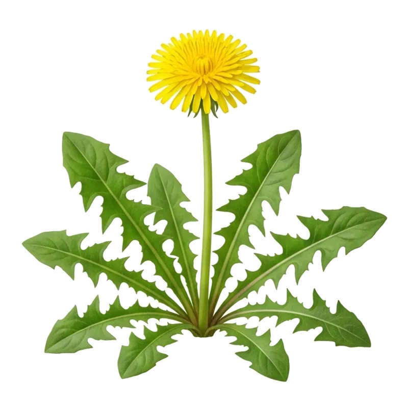 Belles et grandes feuilles de pissenlit cultivé, très tendres et profondément dentelées, étalées en rosette généreuse sur le sol