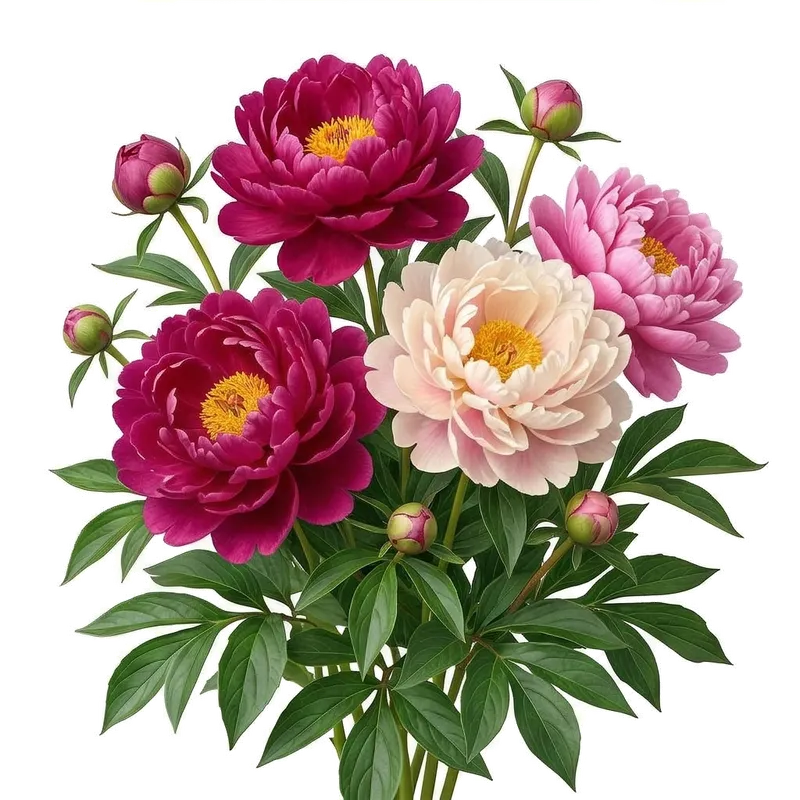 Énorme et opulente fleur de pivoine double avec ses innombrables et délicats pétales soyeux d'un rose tendre