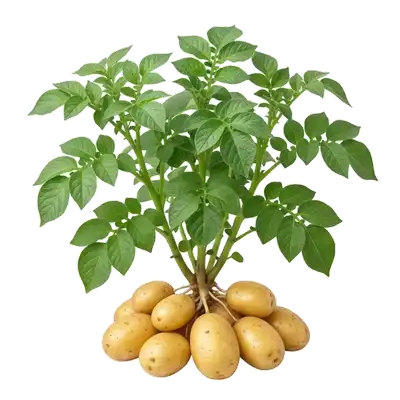 Récolte abondante de pommes de terre Bintje, reconnaissables à leur belle forme ovale régulière et leur fine peau jaune pâle