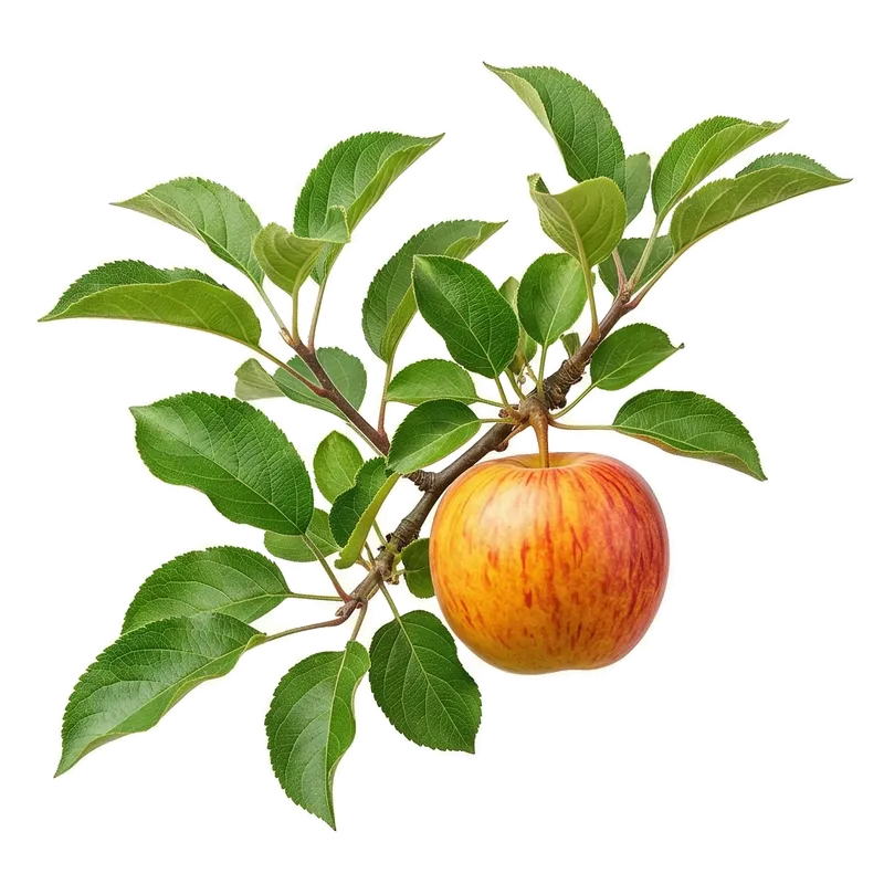 Branches d'un pommier Gala chargées de pommes bicolores rouges et jaunes mûres dans le verger