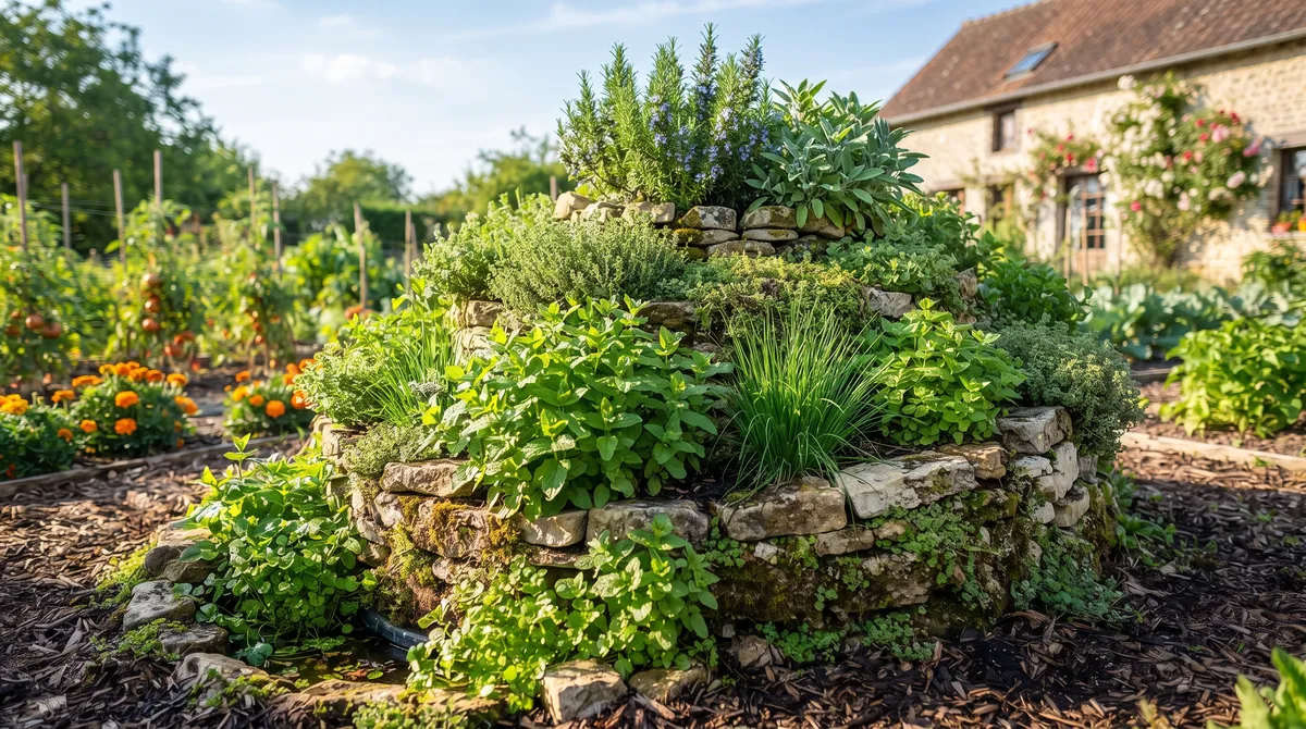 Spirale aromatique en permaculture : Plan, orientation et choix précis des plantes